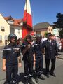 Französische Feuerwehrmänner beim Umzug zum 150-jährigen Gründungsjubiläum der FFW Nüdlingen